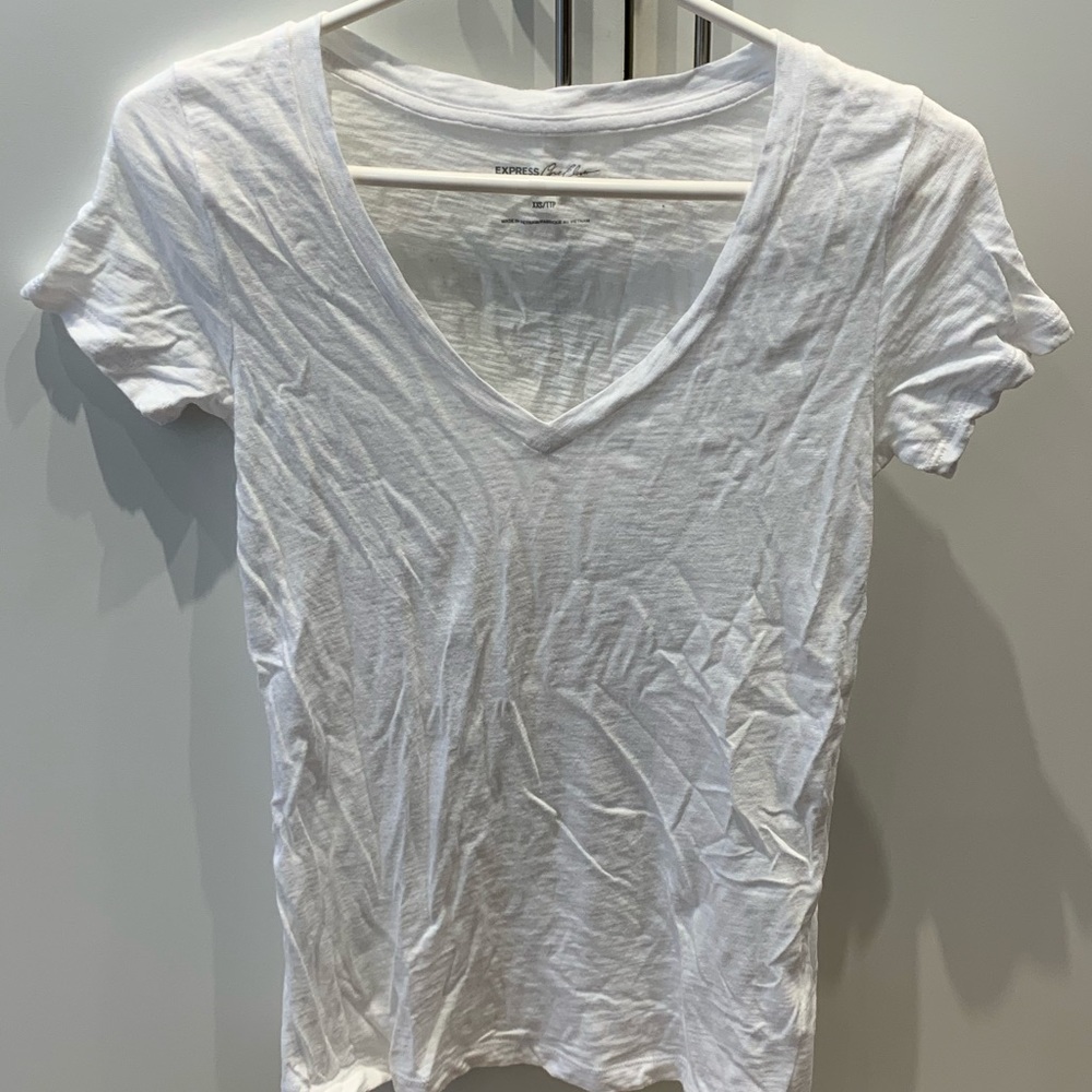 white shirtsleeve t-shirt